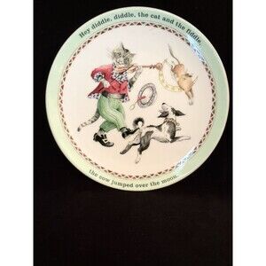 Royal Worscester Nursery Rhymes Hey Diddle Diddle Plate